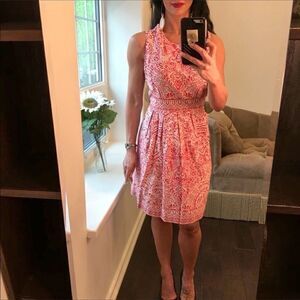 CB Established 1962 red white lined midi dress